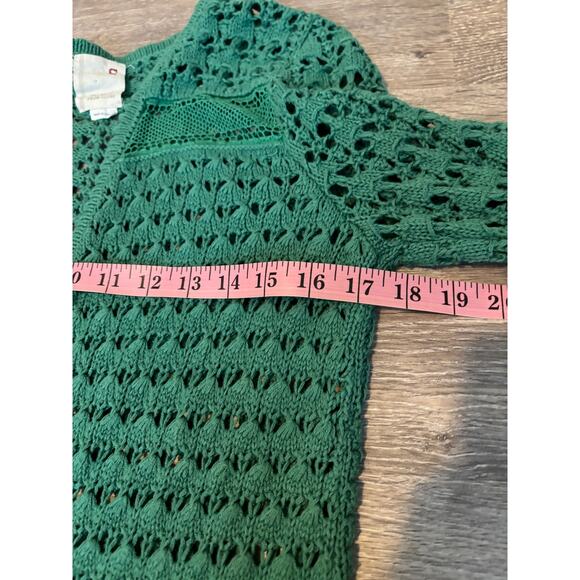 Anthropologie Far Away From Close Green Open Knit Cardigan Size Small - Picture 8 of 10